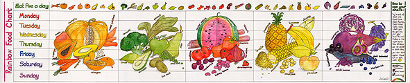 Slim Learning Charts Rainbow Food Chart