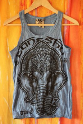 Sanskrit Elephant Blue Tank Top