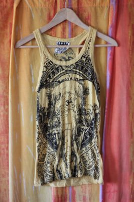 Sanskrit Elephant Yellow Tank Top